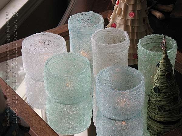DIY dollar store epsom salt candles/luminaries