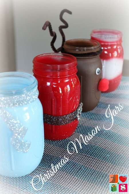 Easy santa mason jars for christmas