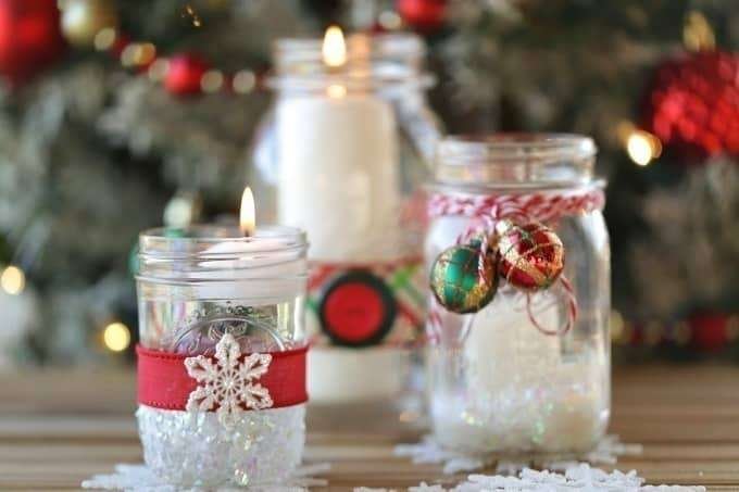 Mason Jar Christmas Candles tutorial