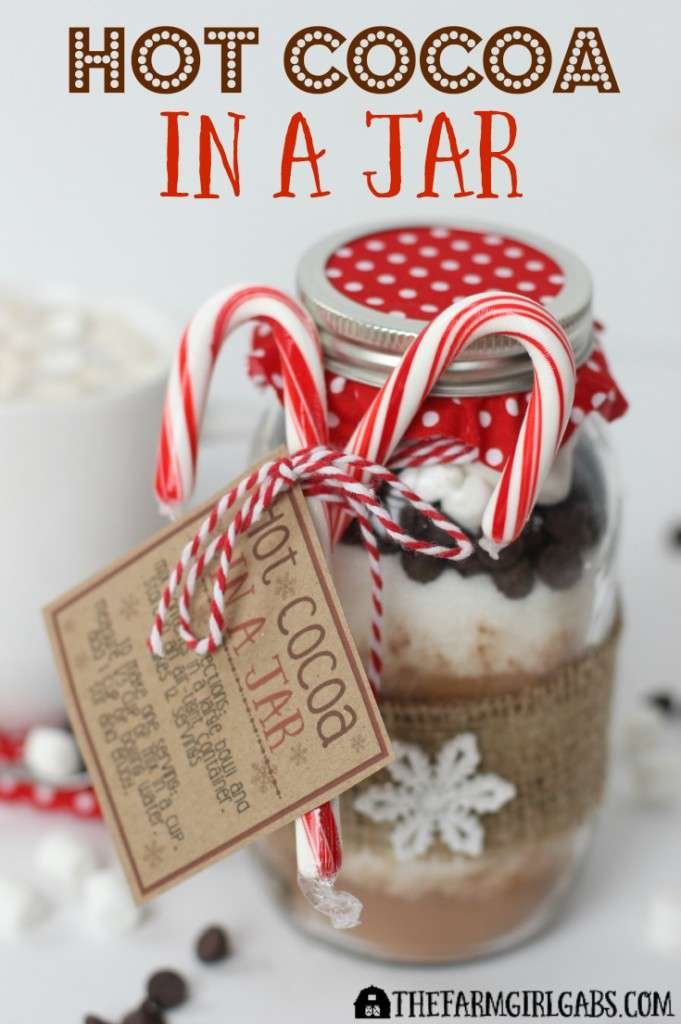 hot cocoa in a Mason jar for Christmas