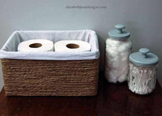 make an old box into a beautiful display with some jute rope with this easy DIY decor idea
