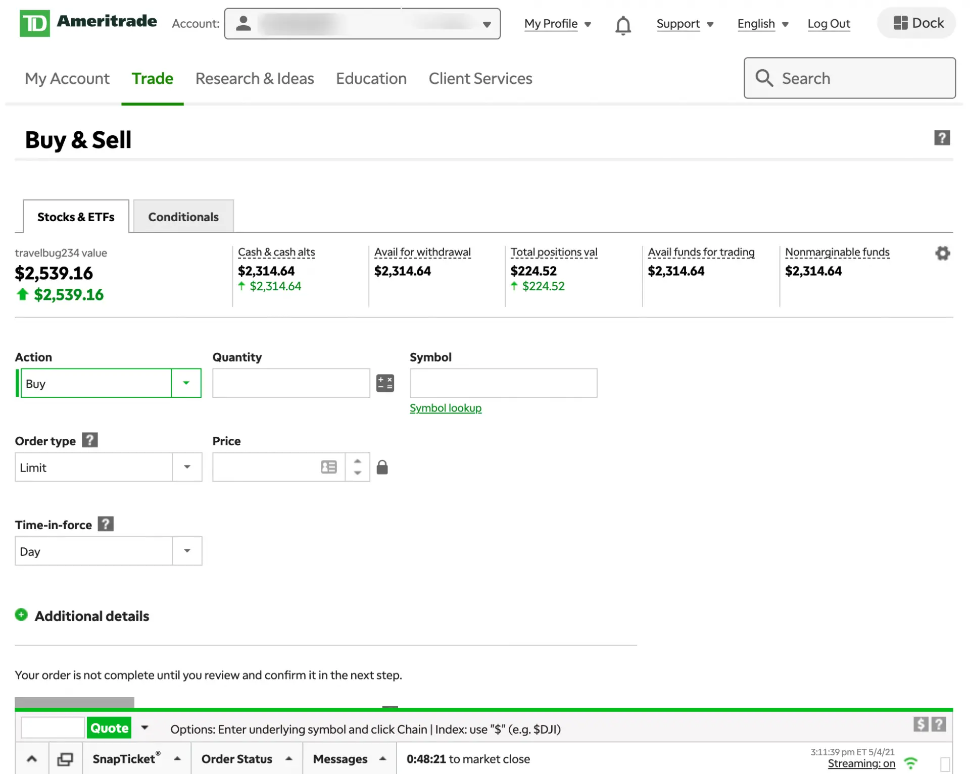 Buying Index Funds On Td Ameritrade