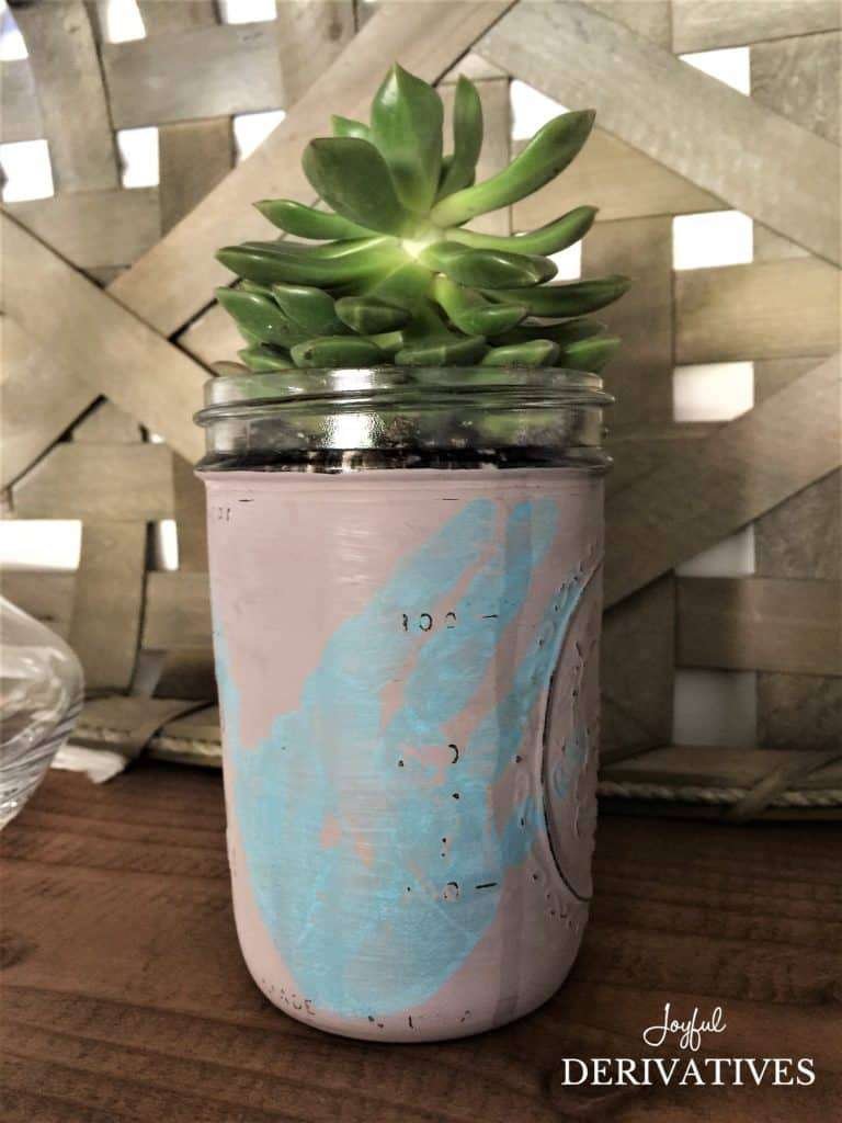 Mason Jar succulents arrangement DIY jar